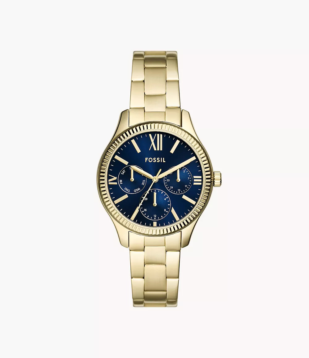 Rye Multifunction Gold-Tone Alloy Watch