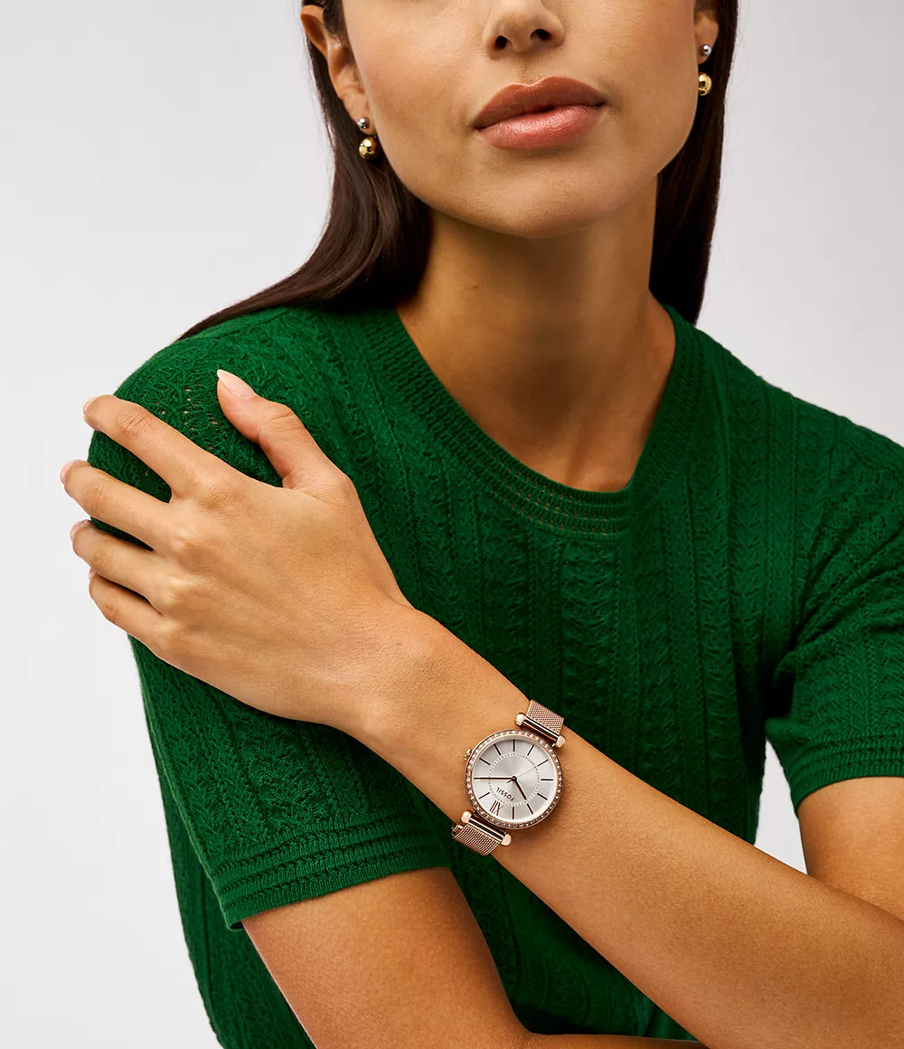 Tillie Three-Hand Rose Gold-Tone Stainless Steel Watch