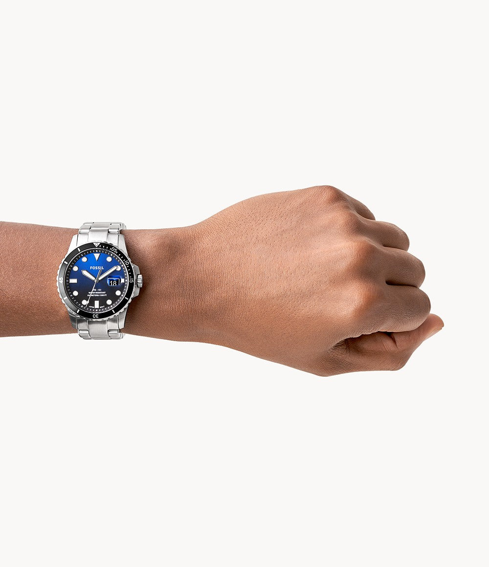 Fossil FB-01 Three-Hand Date Stainless Steel Watch