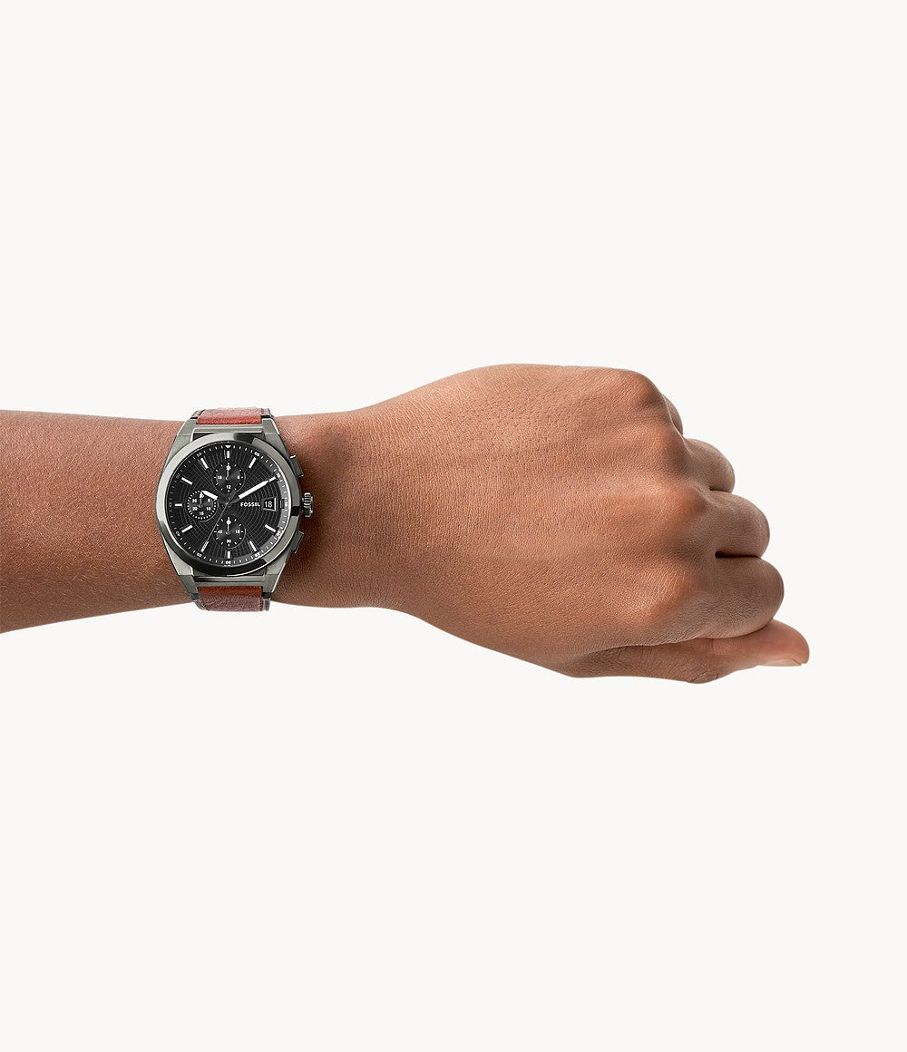 Fossil Everett Chronograph Amber Eco Leather Watch