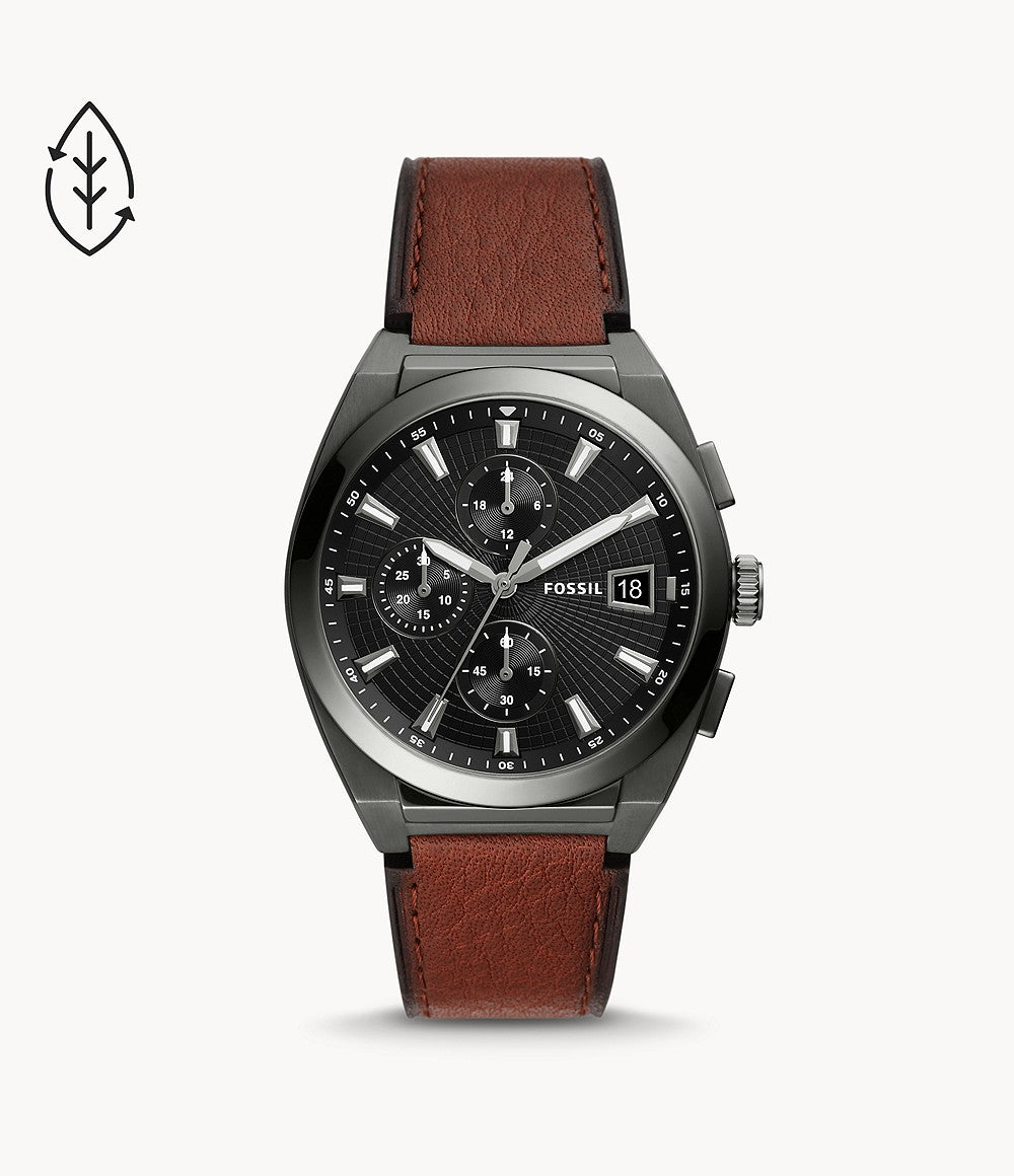 Fossil Everett Chronograph Amber Eco Leather Watch