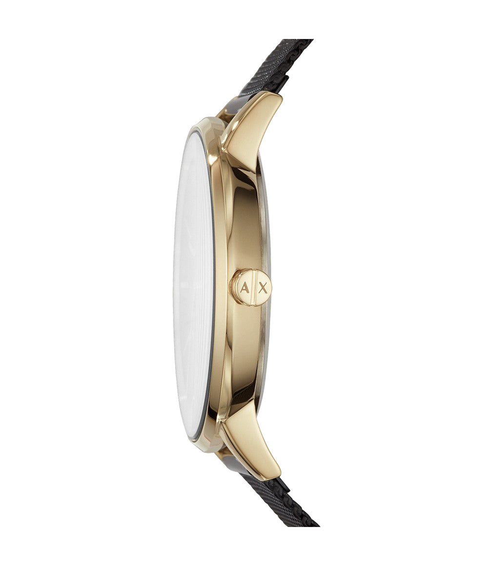 Armani Exchange Three-Hand Black Steel Watch