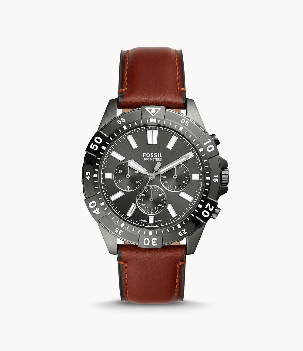 Fossil Garrett Chronograph Brown Leather Watch