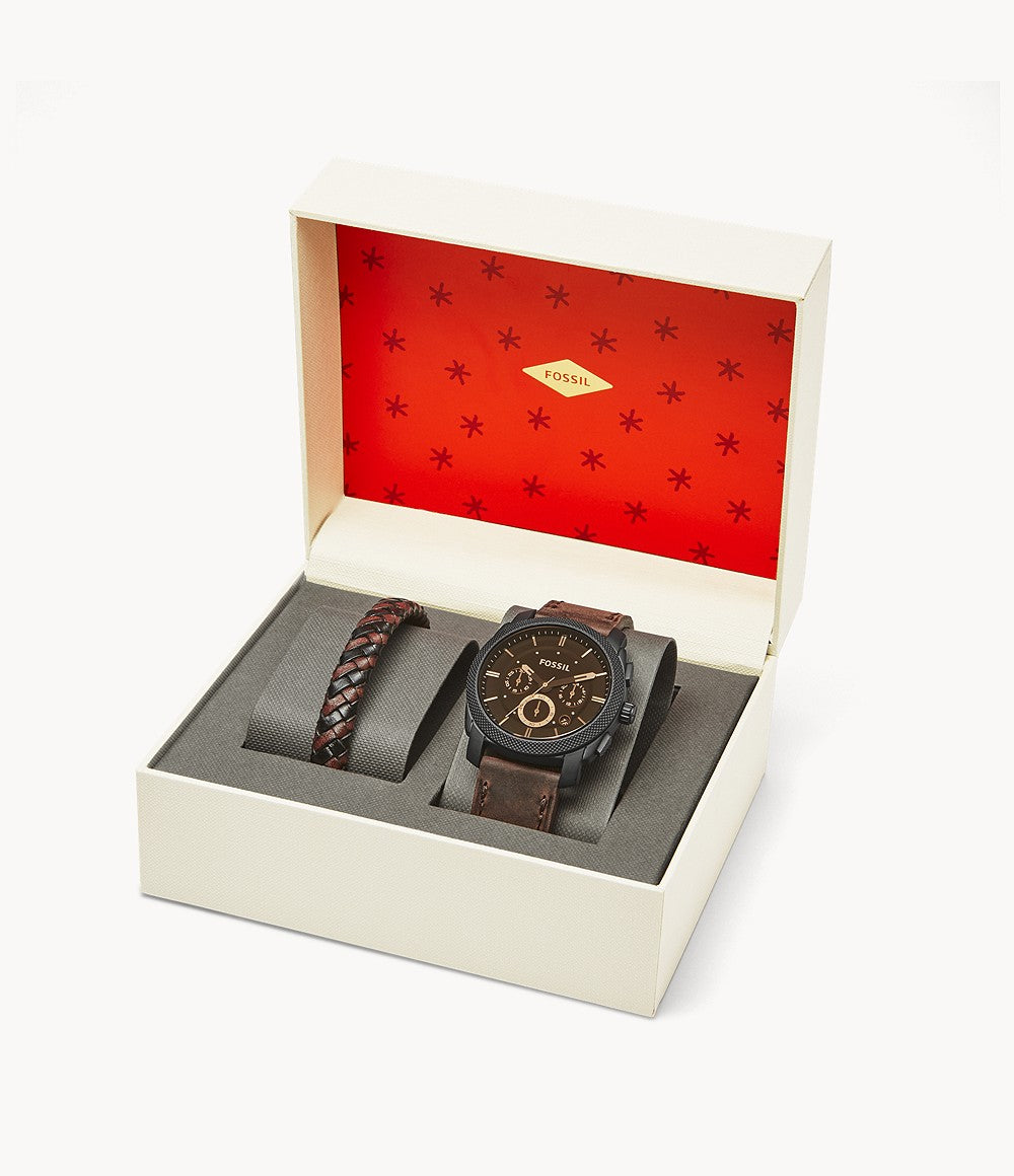 Fossil Machine Chronograph Brown Leather Watch