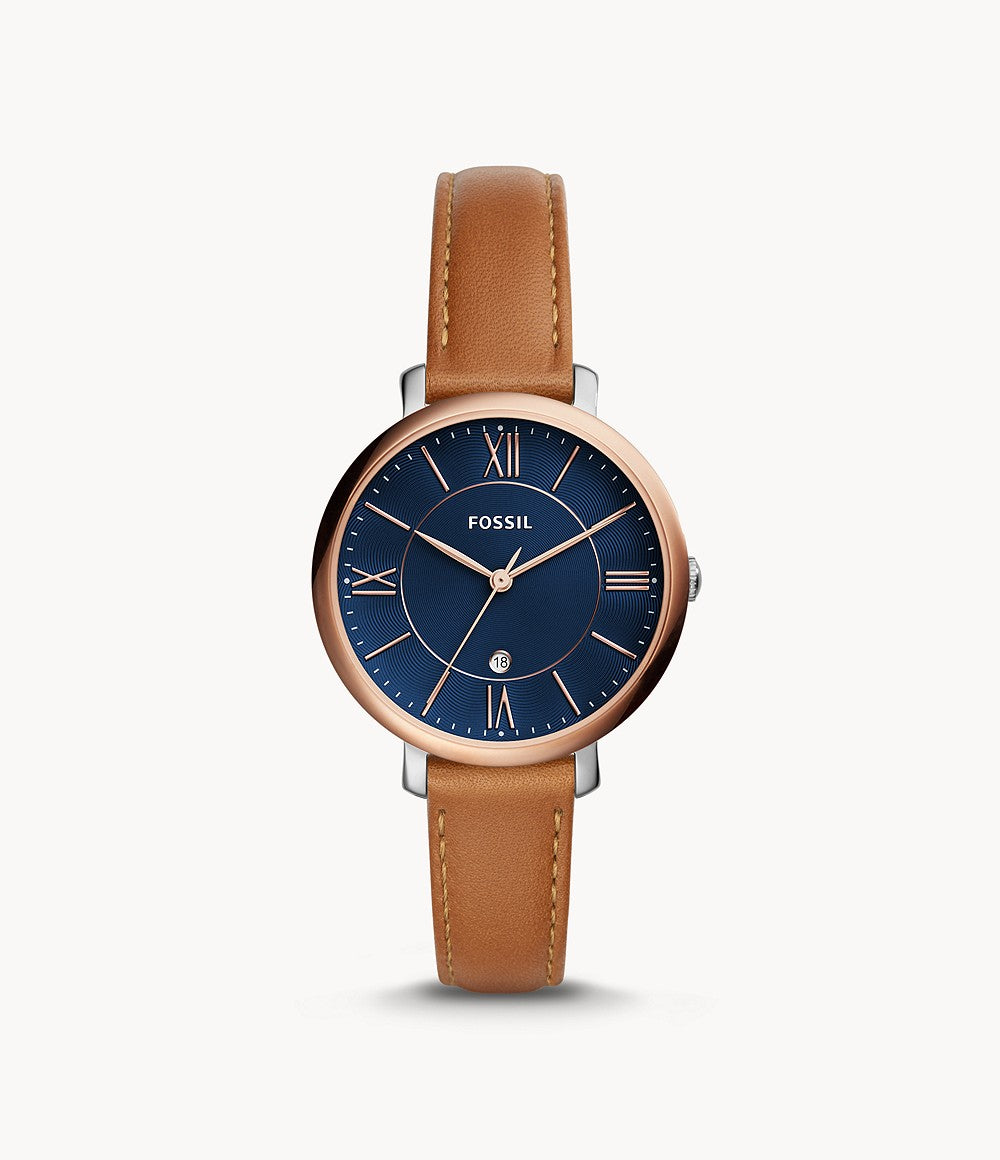 Fossil Jacqueline Three-Hand Date Luggage Leather Watch