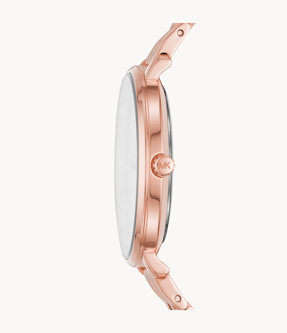 Michael Kors Women’S Pyper Three-Hand Rose Gold-Tone Watch