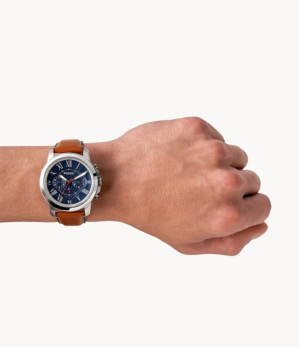 Fossil Grant Chronograph Brown Leather Watch