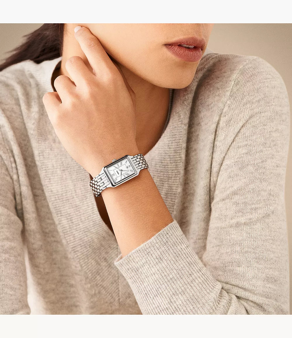 Raquel Three-Hand Date Stainless Steel Watch