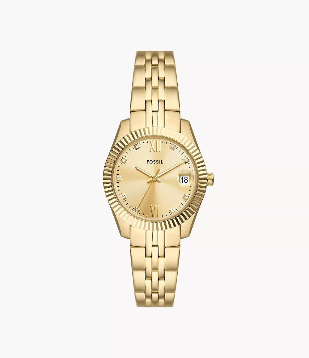 Scarlette Three-Hand Date Gold-Tone Stainless Steel Watch