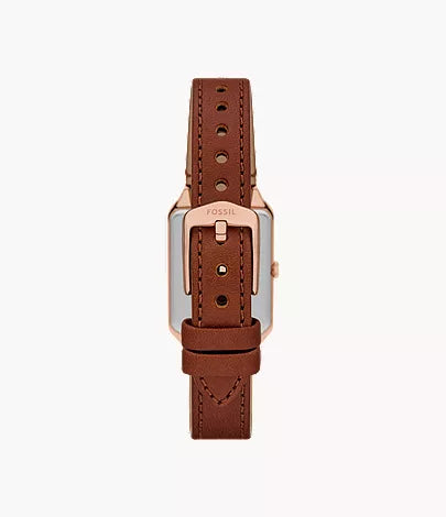 Fossil Raquel Three-Hand Date Medium Brown Leather Watch and Bracelet Set