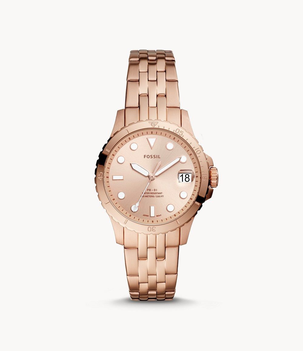 Fossil Fb-01 Rose Gold-Tone Stainless Steel Watch