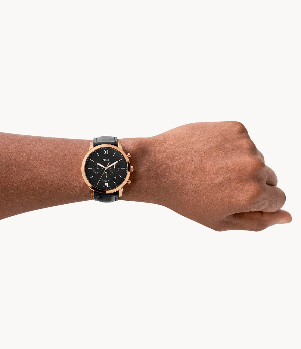Fossil Neutra Chronograph Black Leather Watch