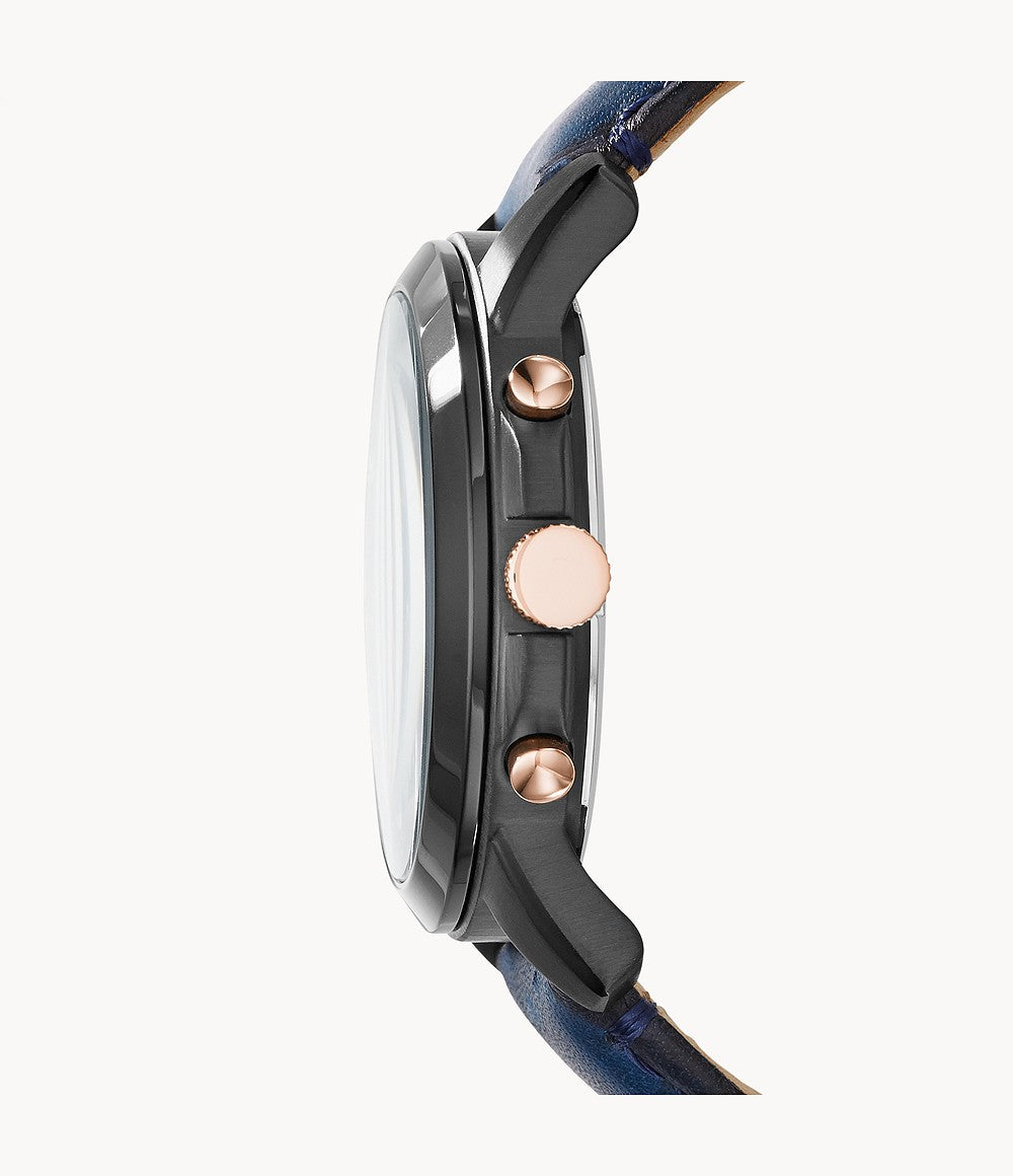 Fossil Grant Chronograph Blue Leather Watch