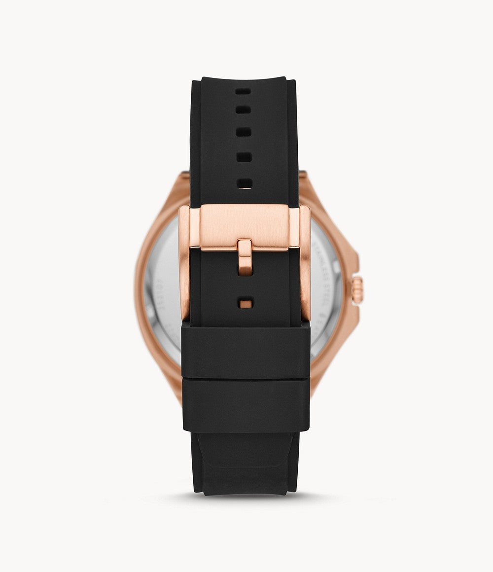 Fossil Evanston Automatic Black Silicone Watch