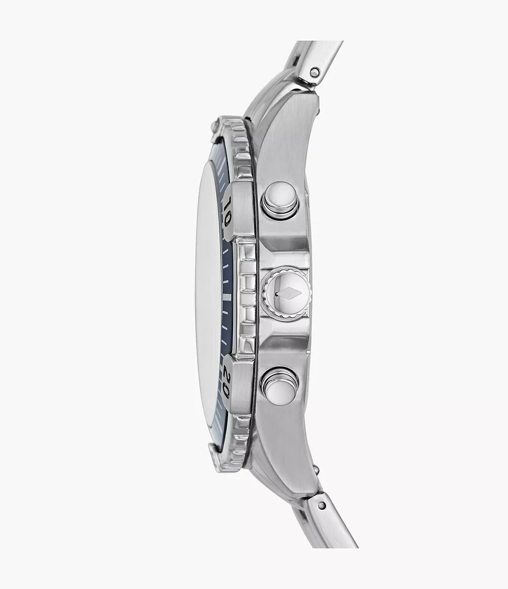 Fossil Garrett Chronograph Silver-Tone Stainless Steel Watch