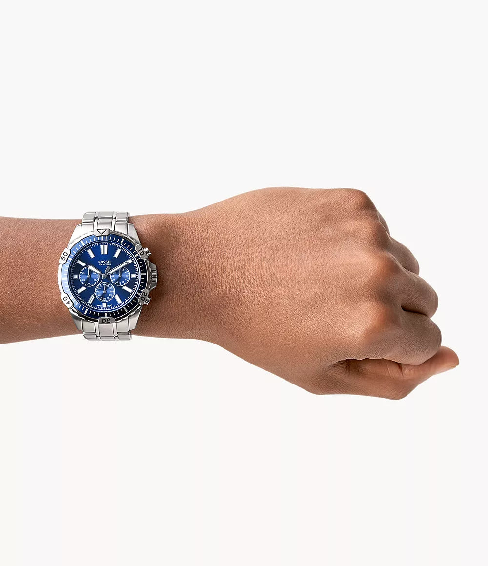 Fossil Garrett Chronograph Silver-Tone Stainless Steel Watch