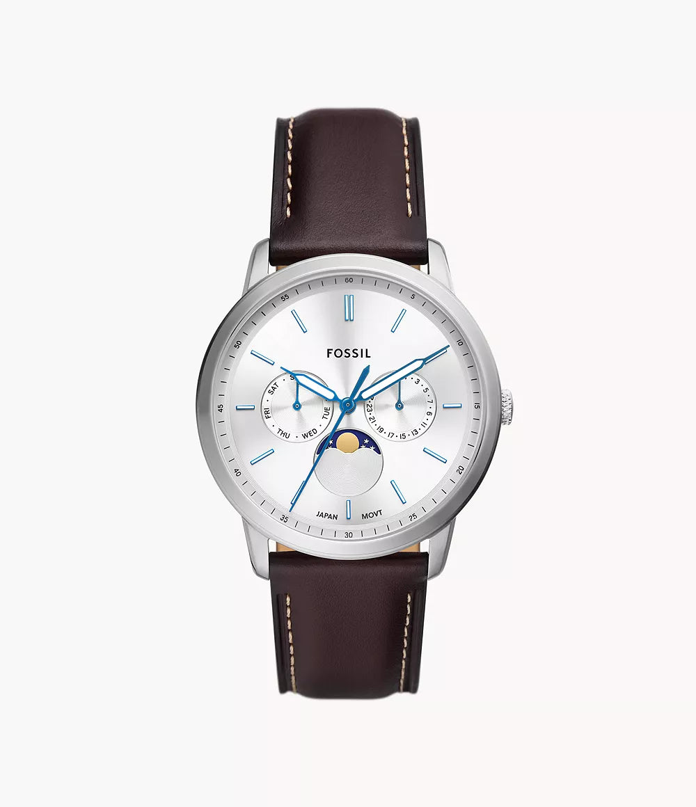 Fossil Neutra Moonphase Multifunction Brown Leather Watch