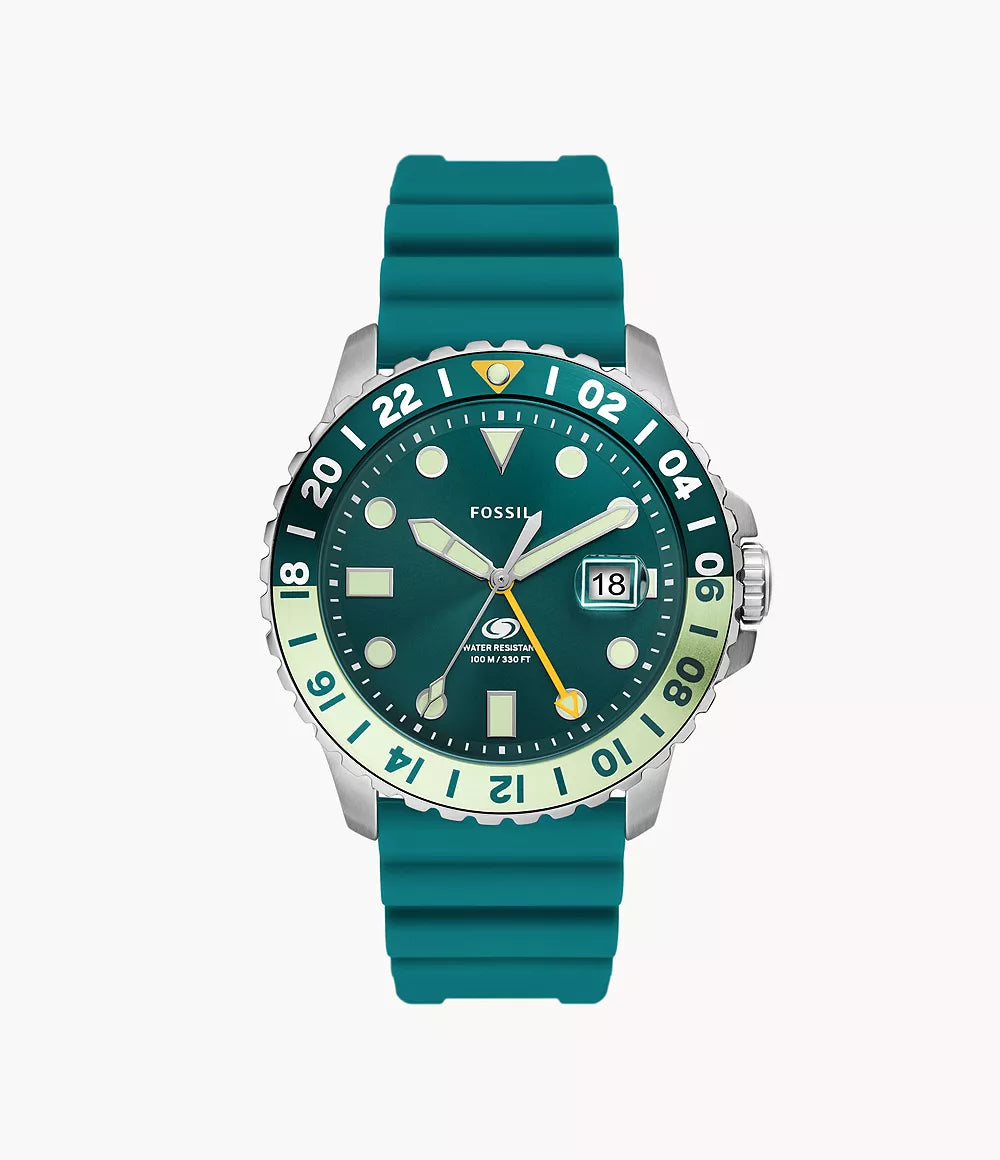 Fossil Blue Gmt Oasis Silicone Watch
