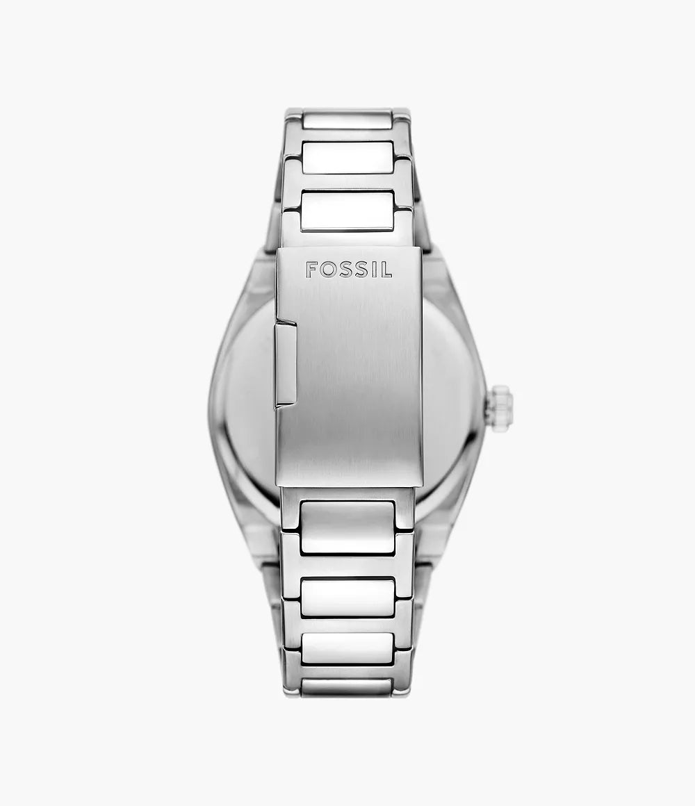 Fossil Everett Blue Three-Hand Date Stainless Steel Watch