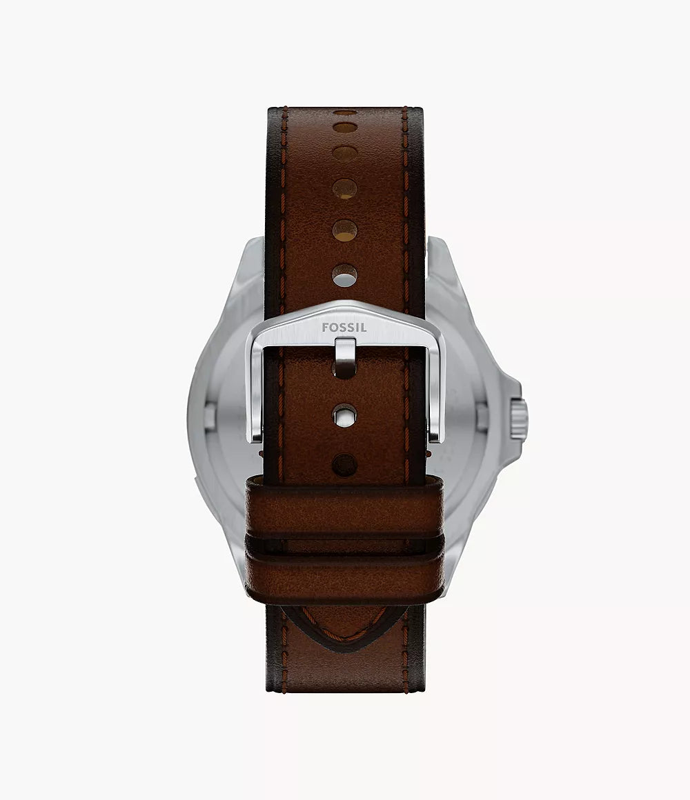 Fossil Garrett Multifunction Brown Leather Watch