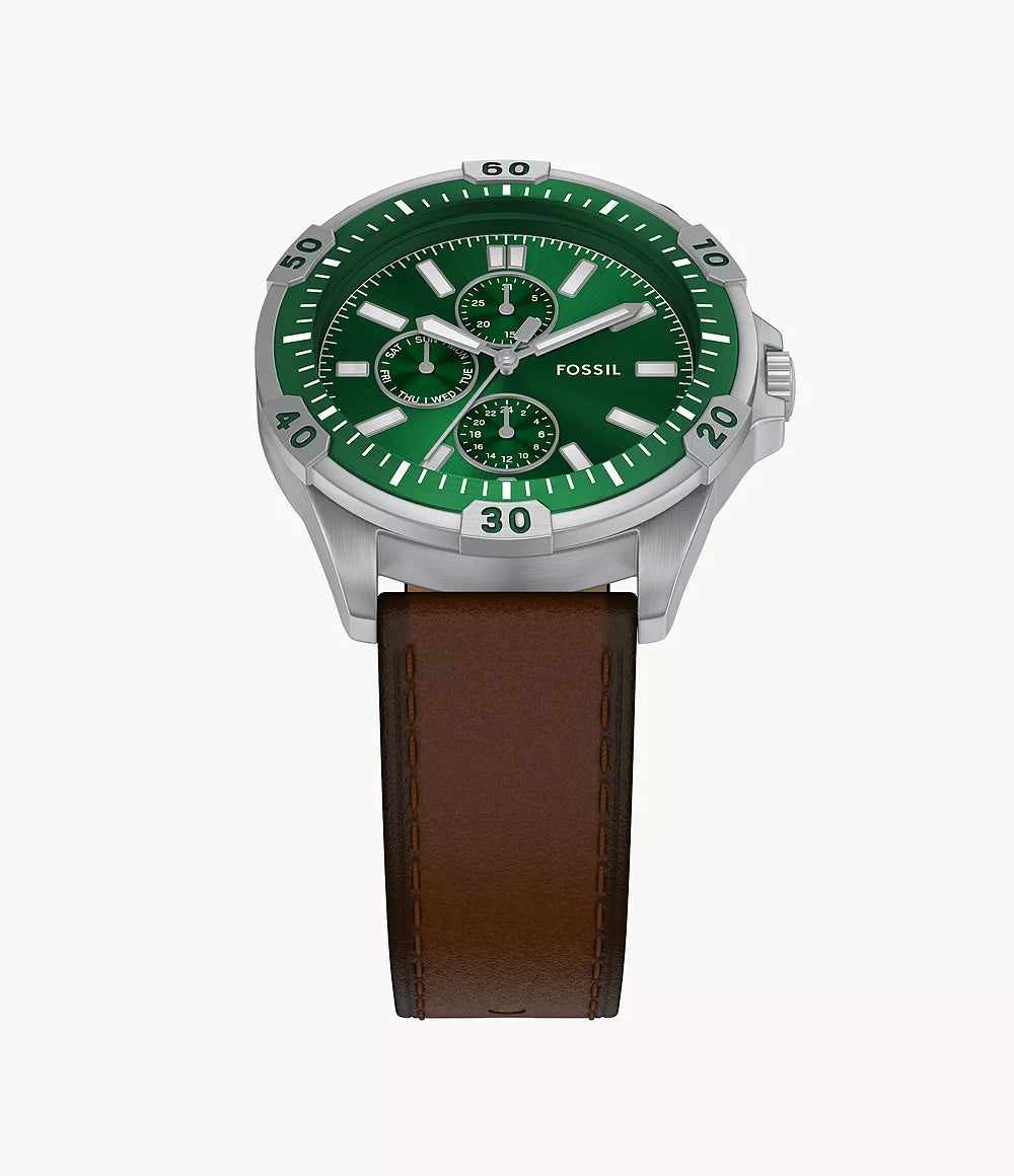 Fossil Garrett Multifunction Brown Leather Watch