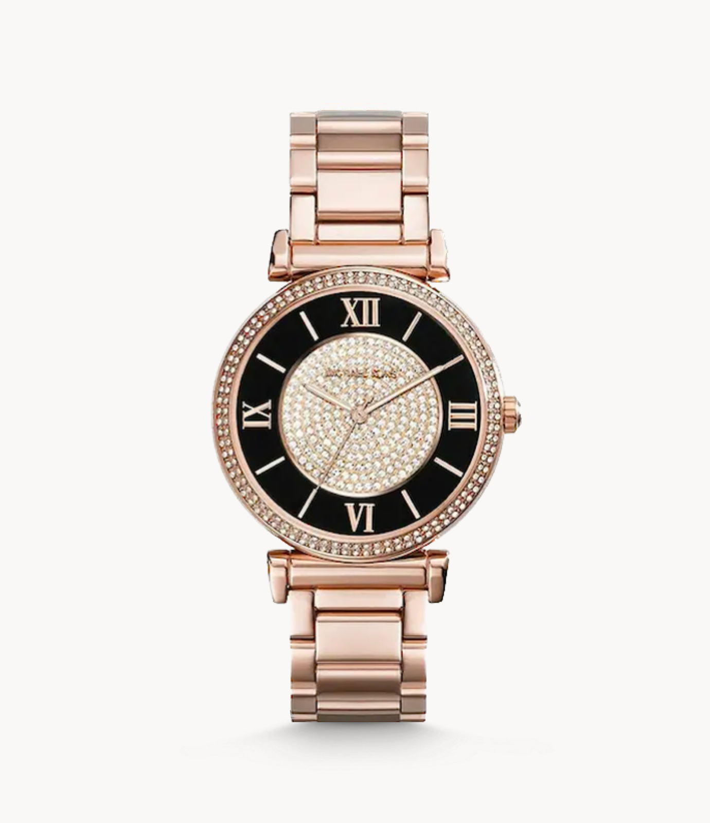 Michael Kors Catlin Black Dial Crystal Encrusted Watch