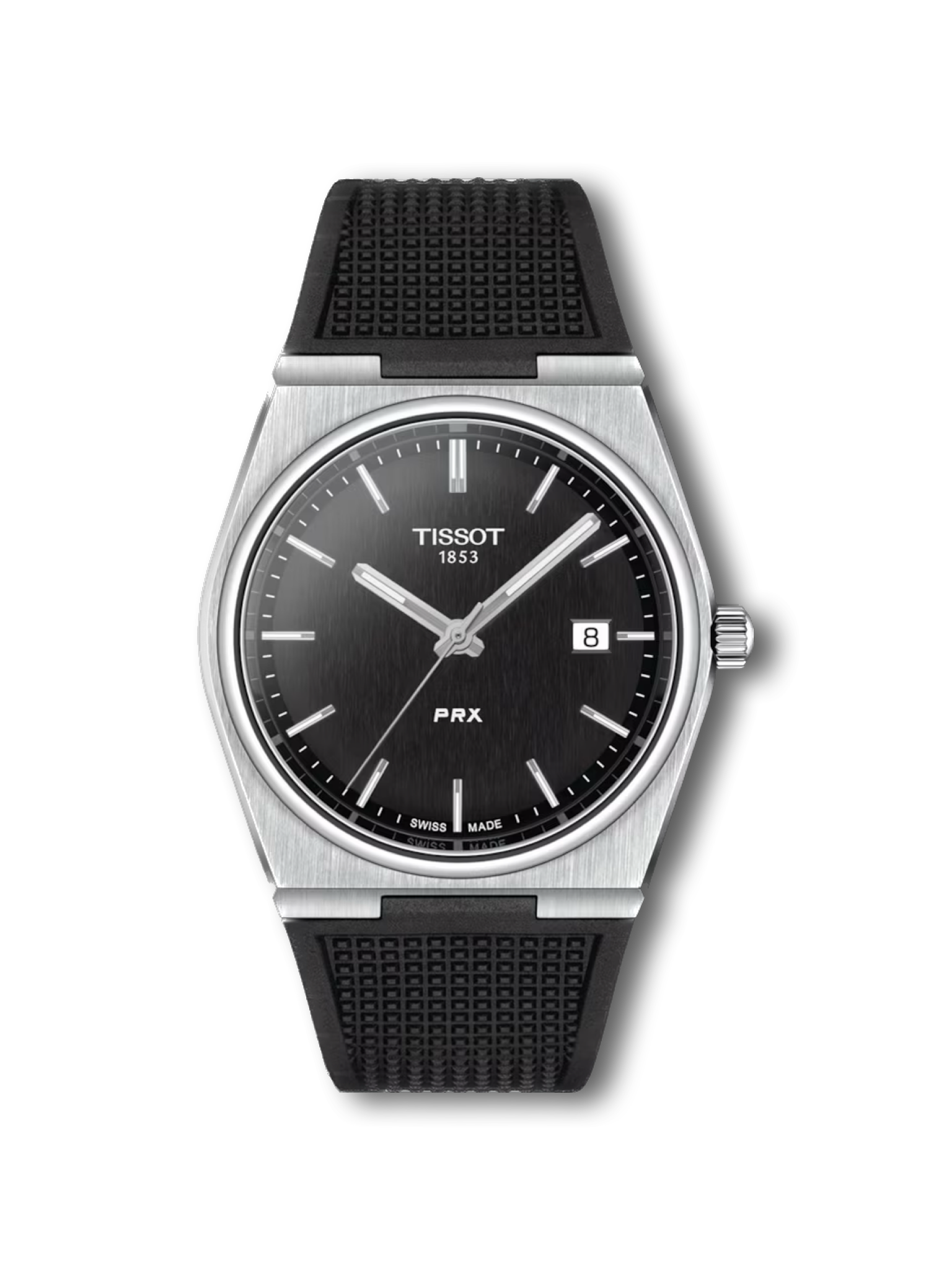 Tissot Prx Black Dial Rubber Strap Quartz
