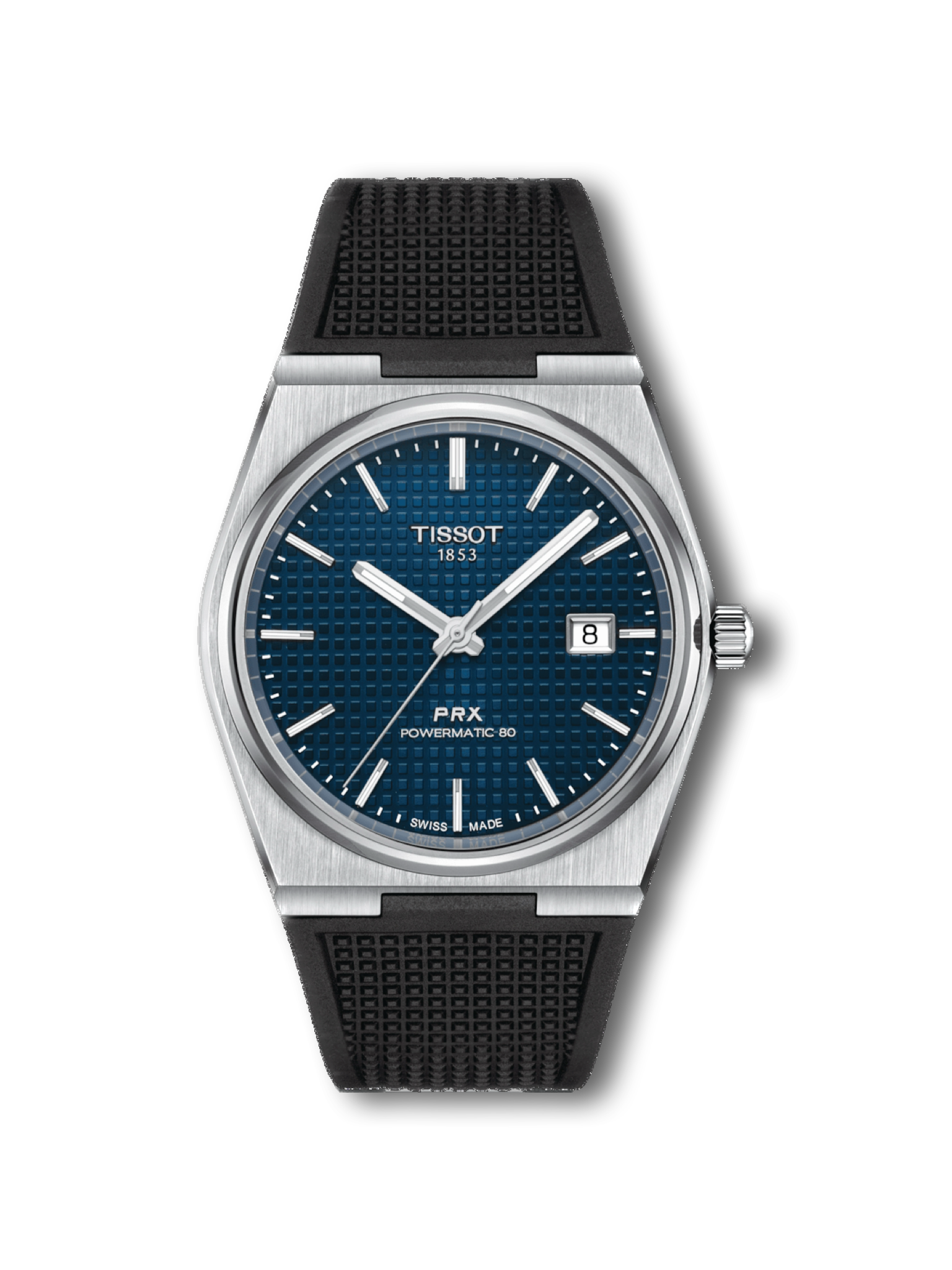 Tissot Prx Powermatic 80 Blue Dial Rubber Strap