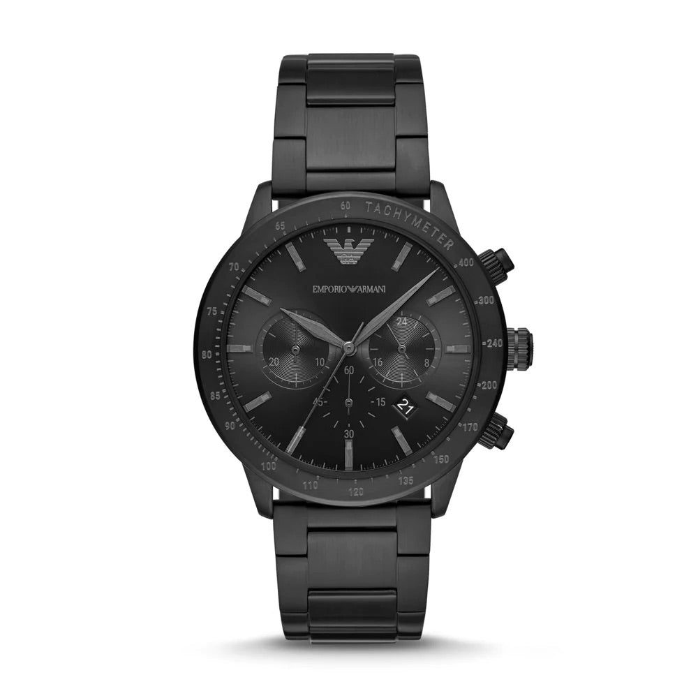 Emporio Armani Chronograph Black Stainless Steel Watch