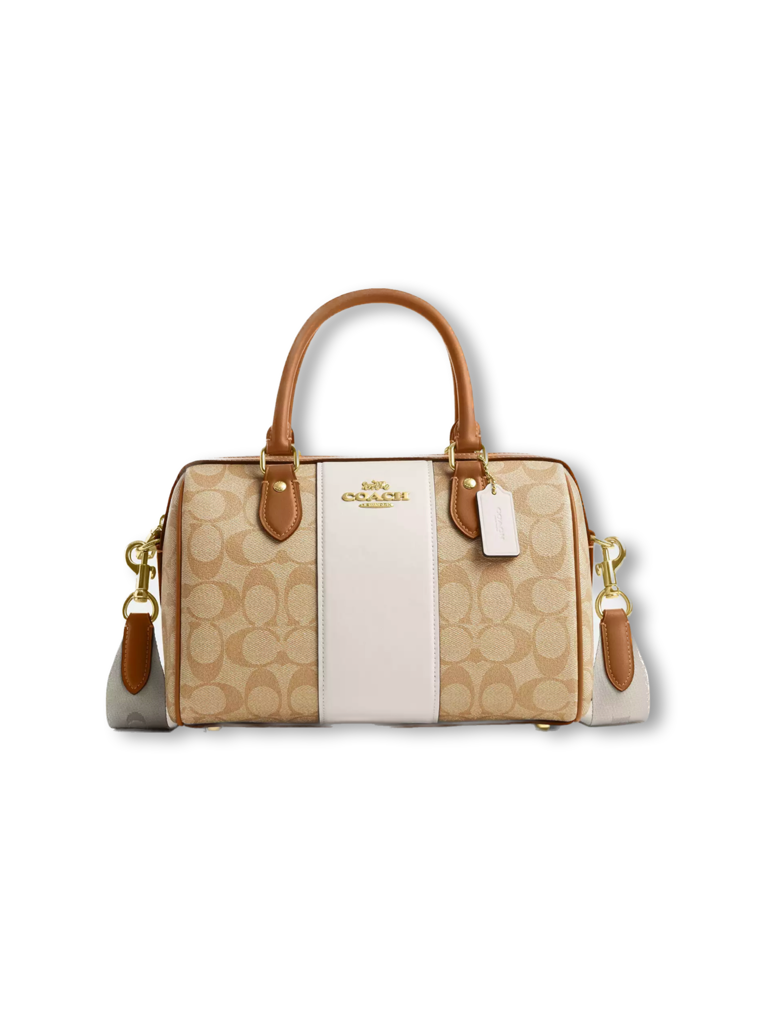 Rowan Satchel Bag In Signature Canvas With Stripe