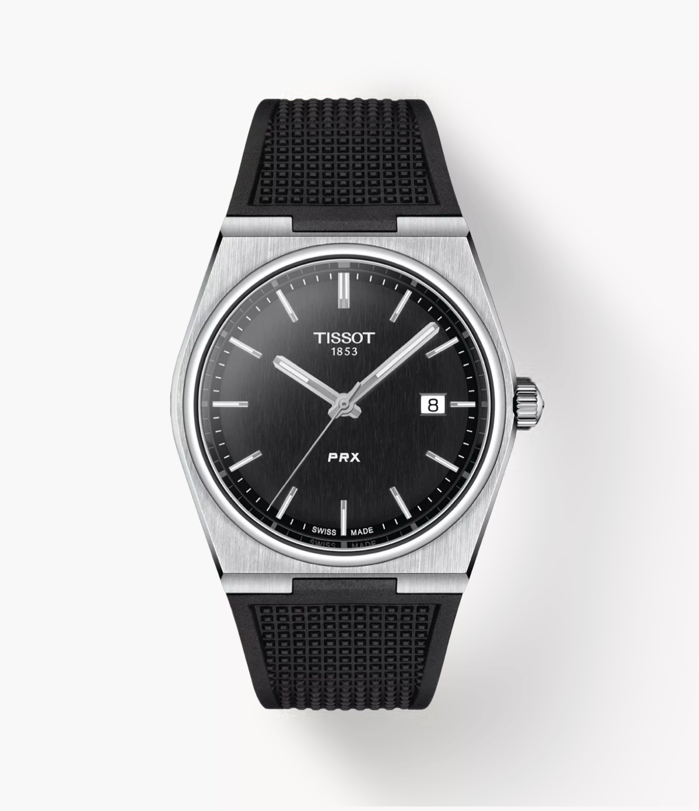 Tissot Prx Black Dial Rubber Strap Quartz