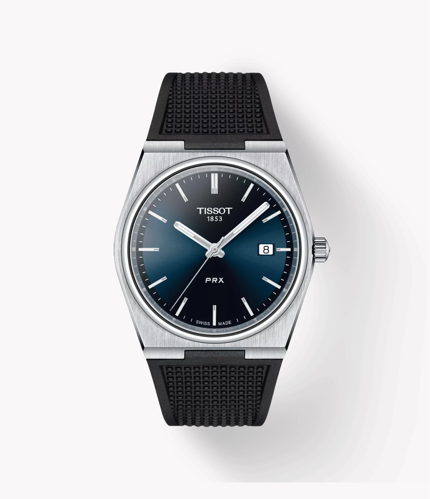 Tissot Prx Blue Dial Rubber Strap Quartz