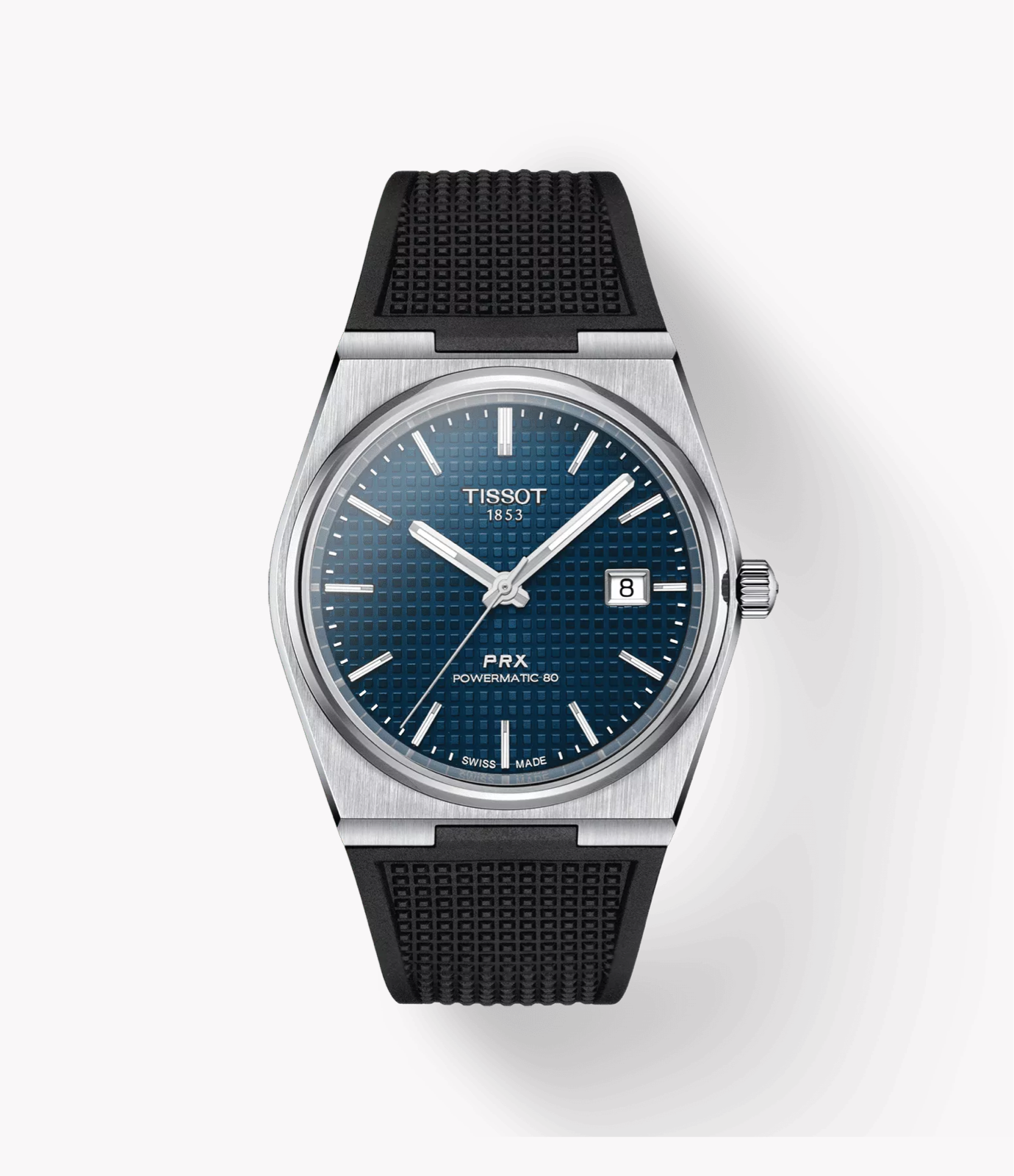 Tissot Prx Powermatic 80 Blue Dial Rubber Strap