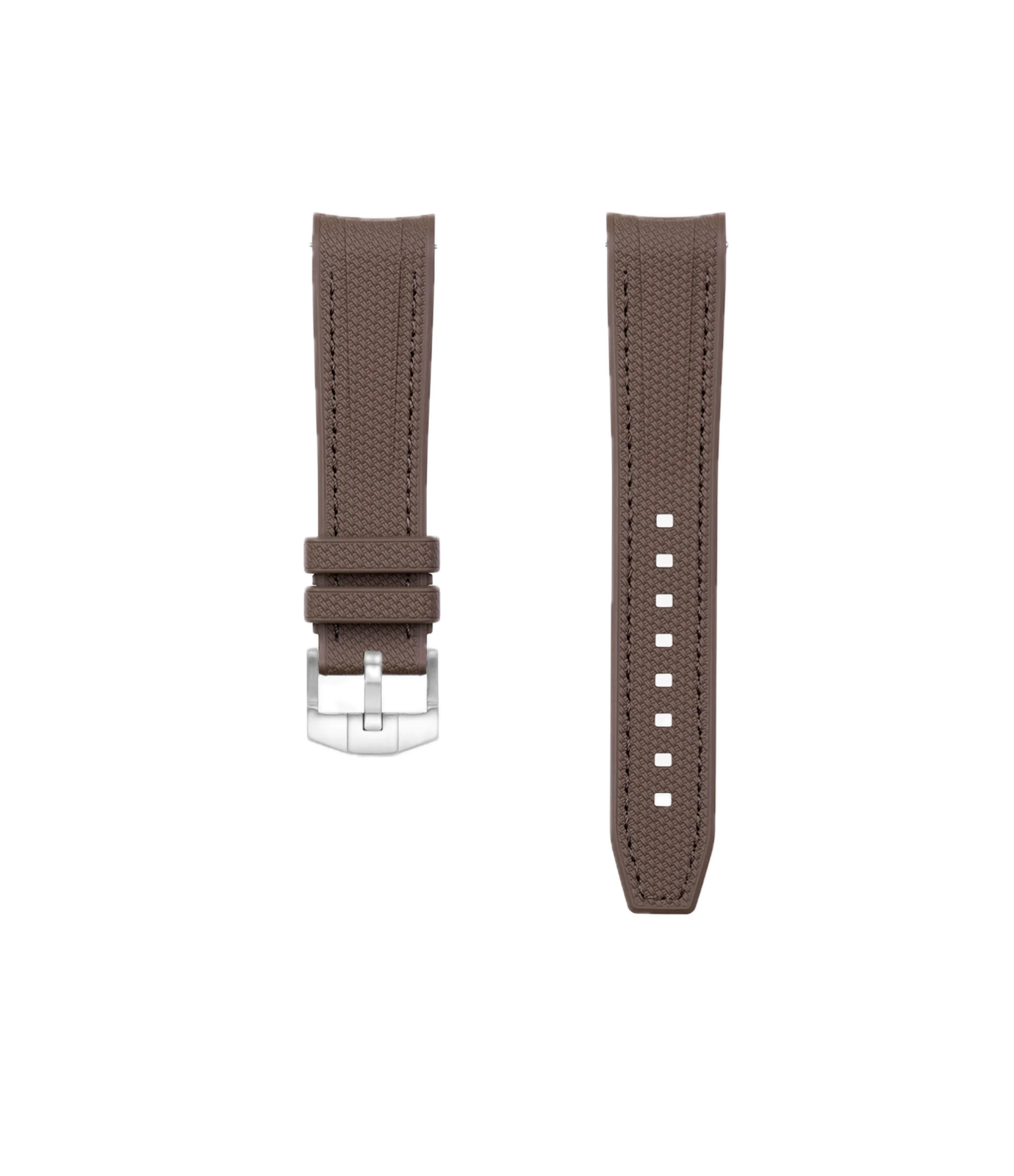Curved Premium Rubber Strap - Brown