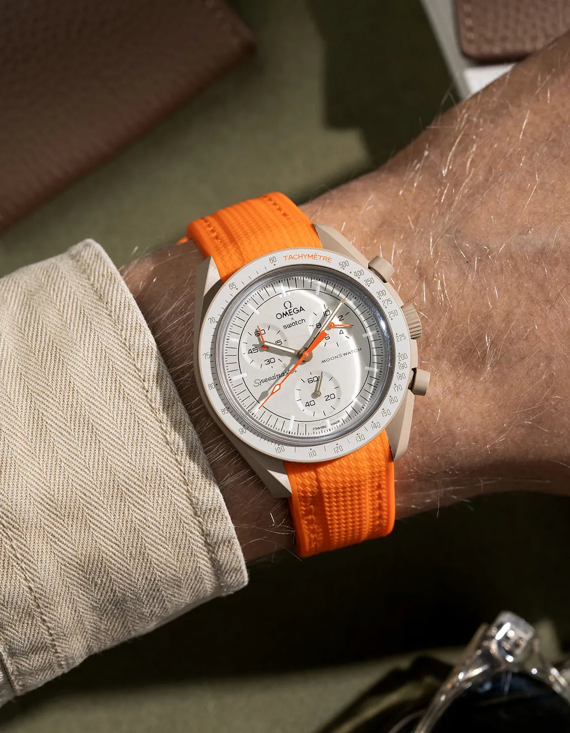Curved Premium Rubber Strap -Orange