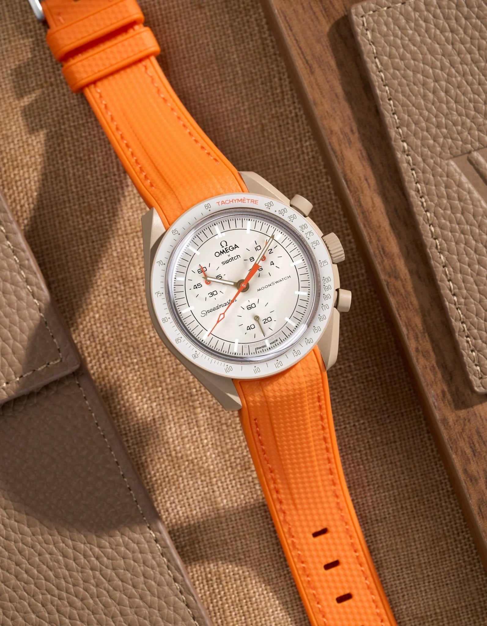 Curved Premium Rubber Strap -Orange