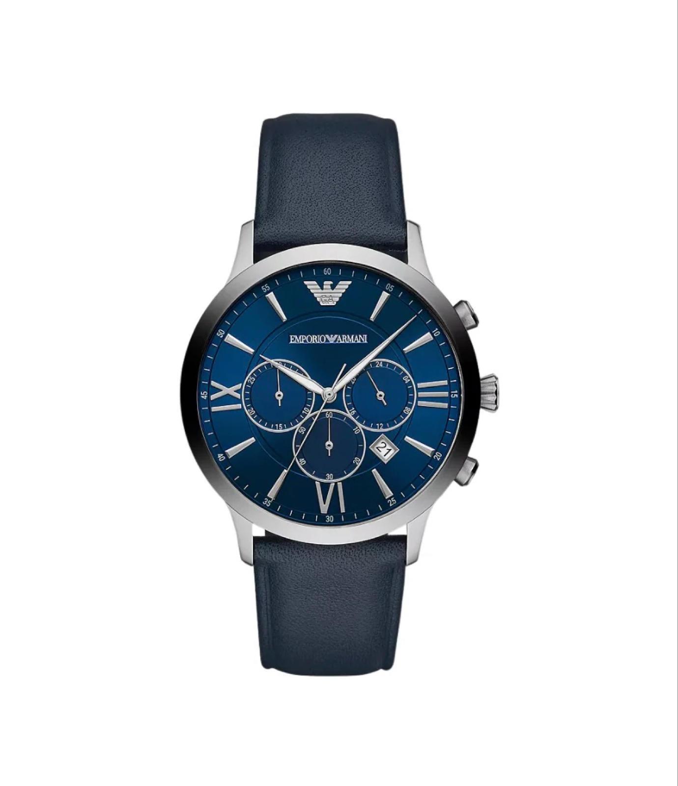 Emporio Armani Men's Chronograph Blue Leather Watch