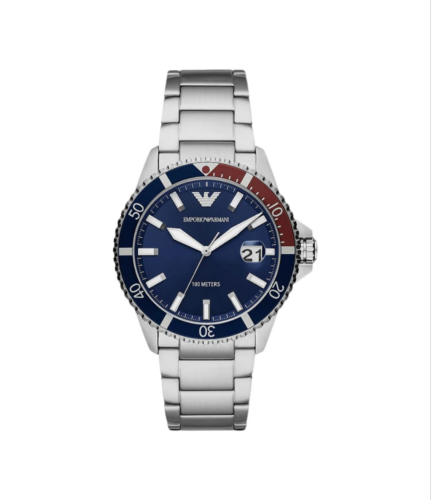 Emporio Armani Three-Hand Two Tone Date Stainless Steel Watch