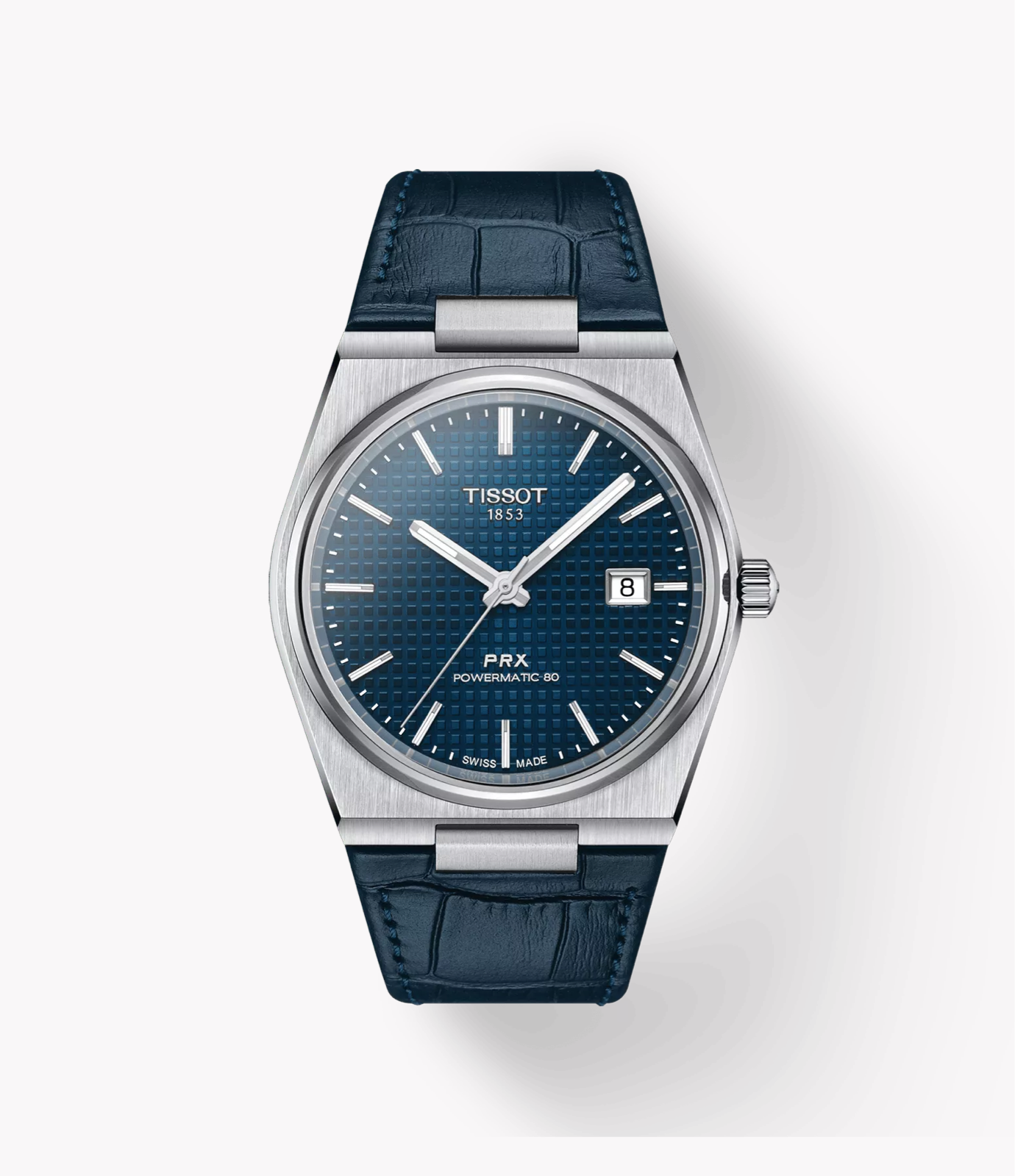 Tissot Prx Powermatic 80 Blue Dial Leather Strap