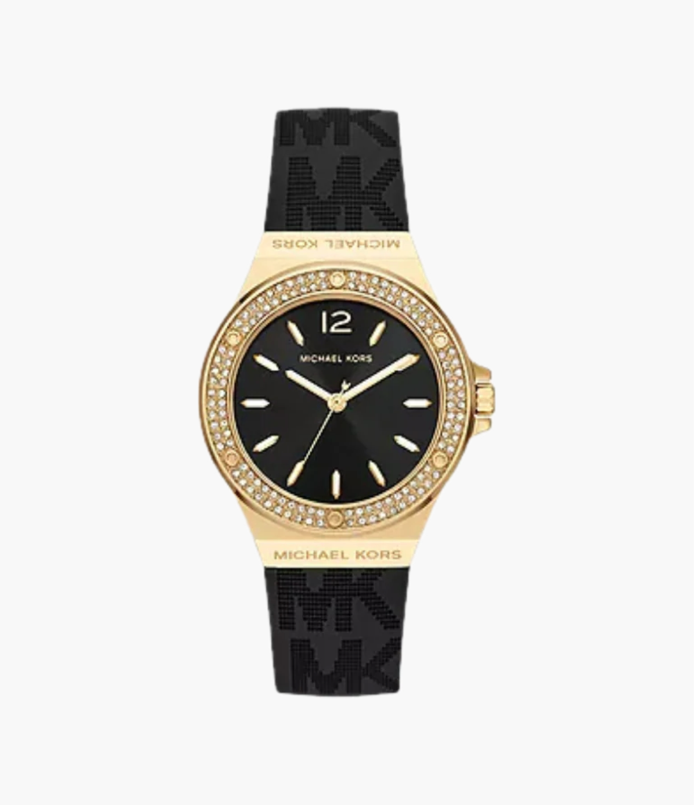 Michael Kors Mini Lennox Three Hand Black Silicone Watch