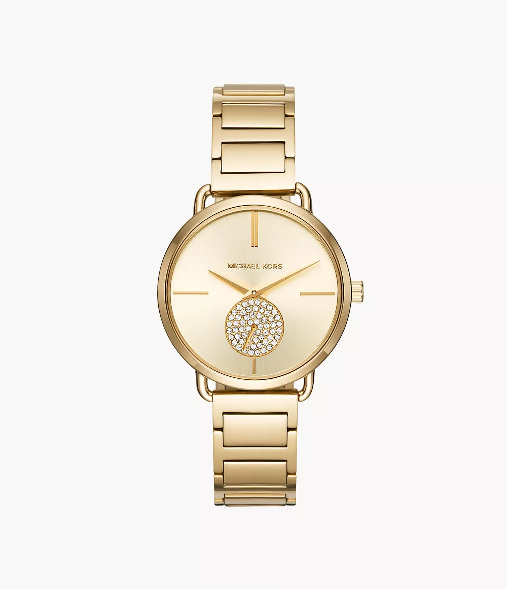Michael Kors Portia Gold-Tone Two-Hand Sub-Eye Watch