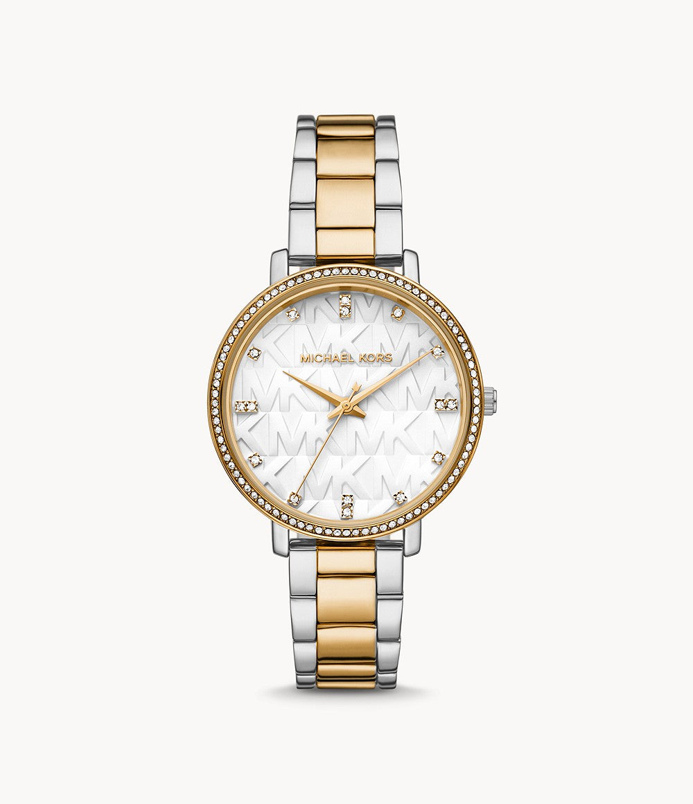 Michael Kors Pyper Three-Hand Two-Tone Alloy Watch
