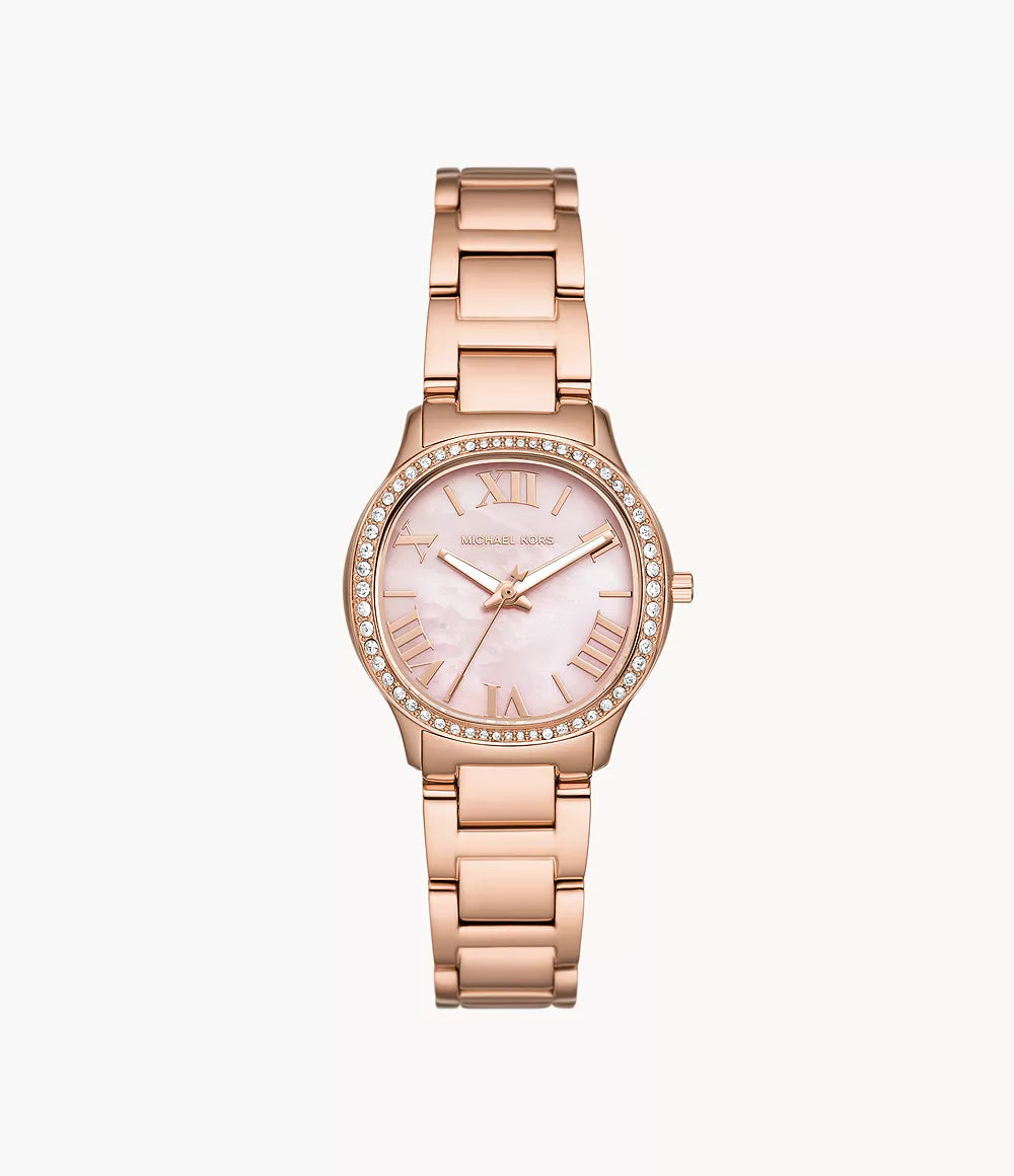 Michael Kors Sage Three-hand Rose Gold-tone Steel Watch