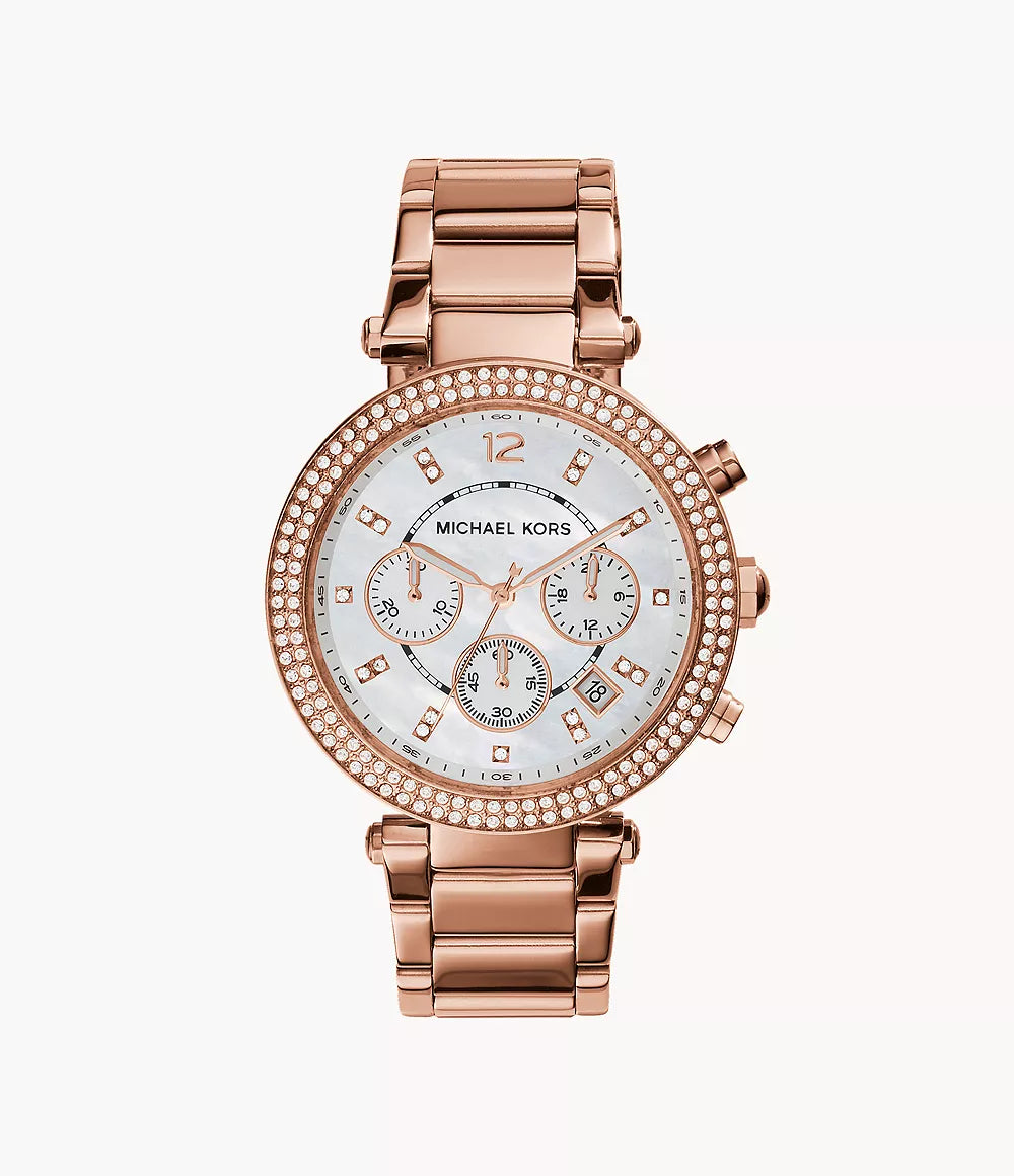 Michael Kors Parker Chronograph Rose Gold-Tone Stainless Steel Watch