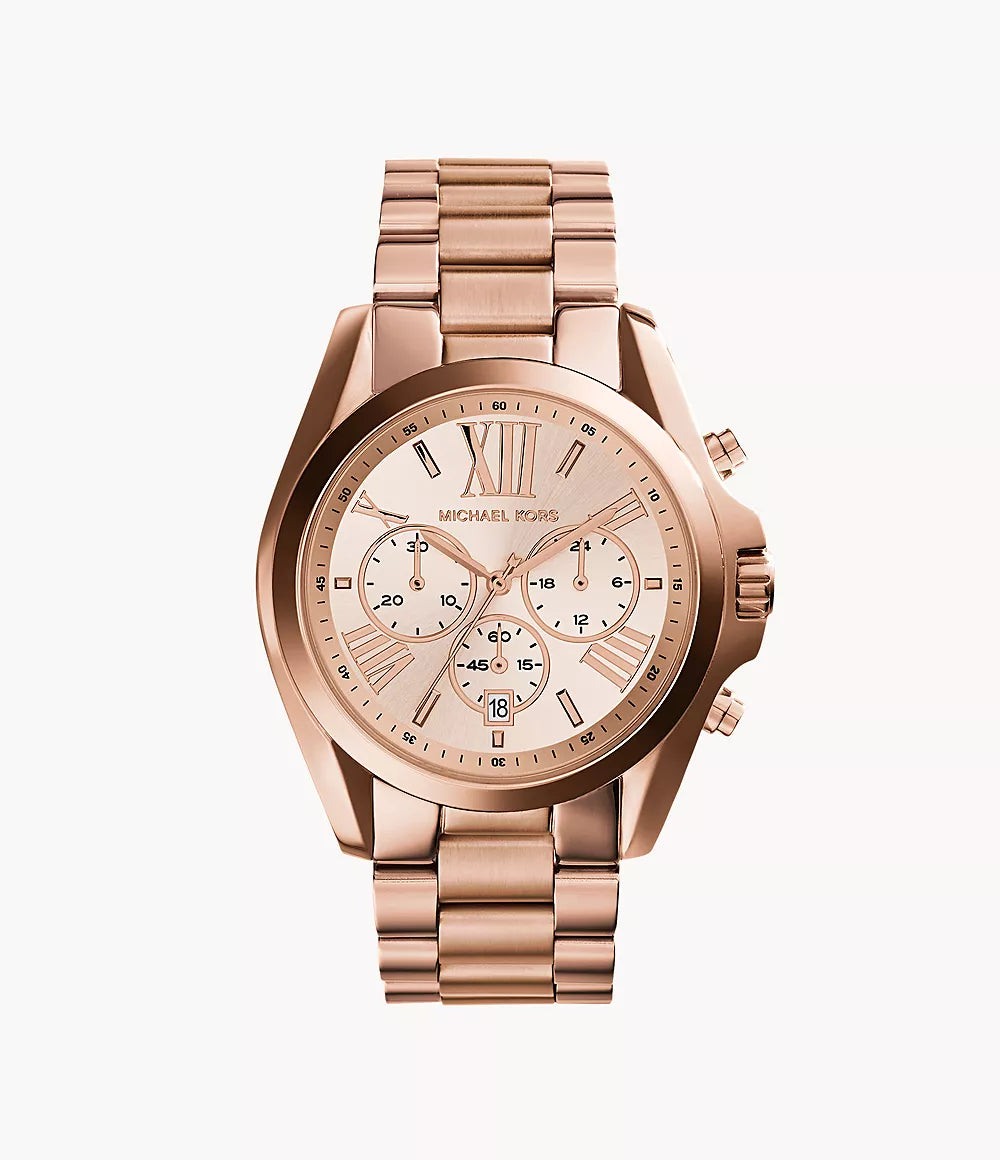 Michael Kors Bradshaw Chronograph Rose Gold Tone-Stainless Steel Watch