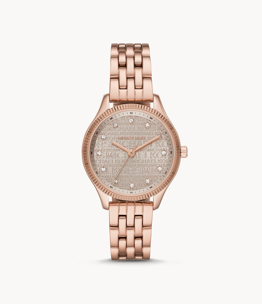 Michael Kors Lexington Three-Hand Rose Gold-Tone Ladies Watch