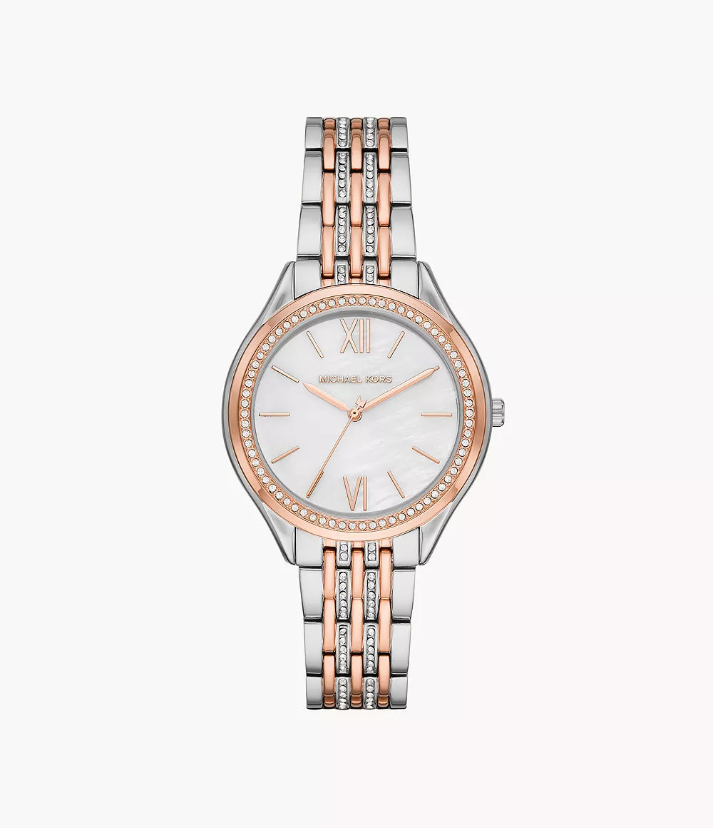 Michael Kors Lexington Mindy Three-hand Two-tone Steel Watch