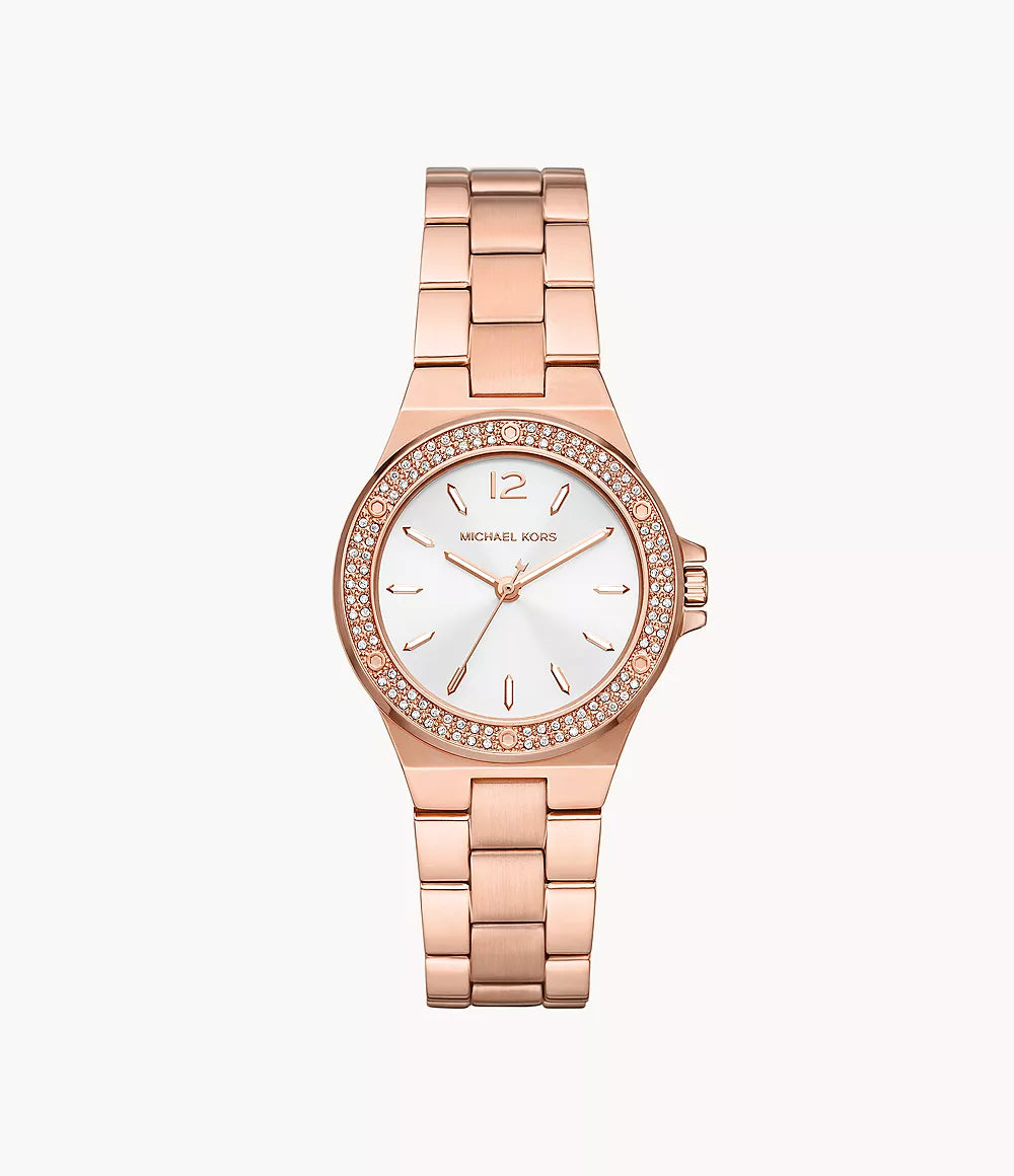 Micheal Kors Mini Lennox Three-hand Rose Gold-tone Steel Watch