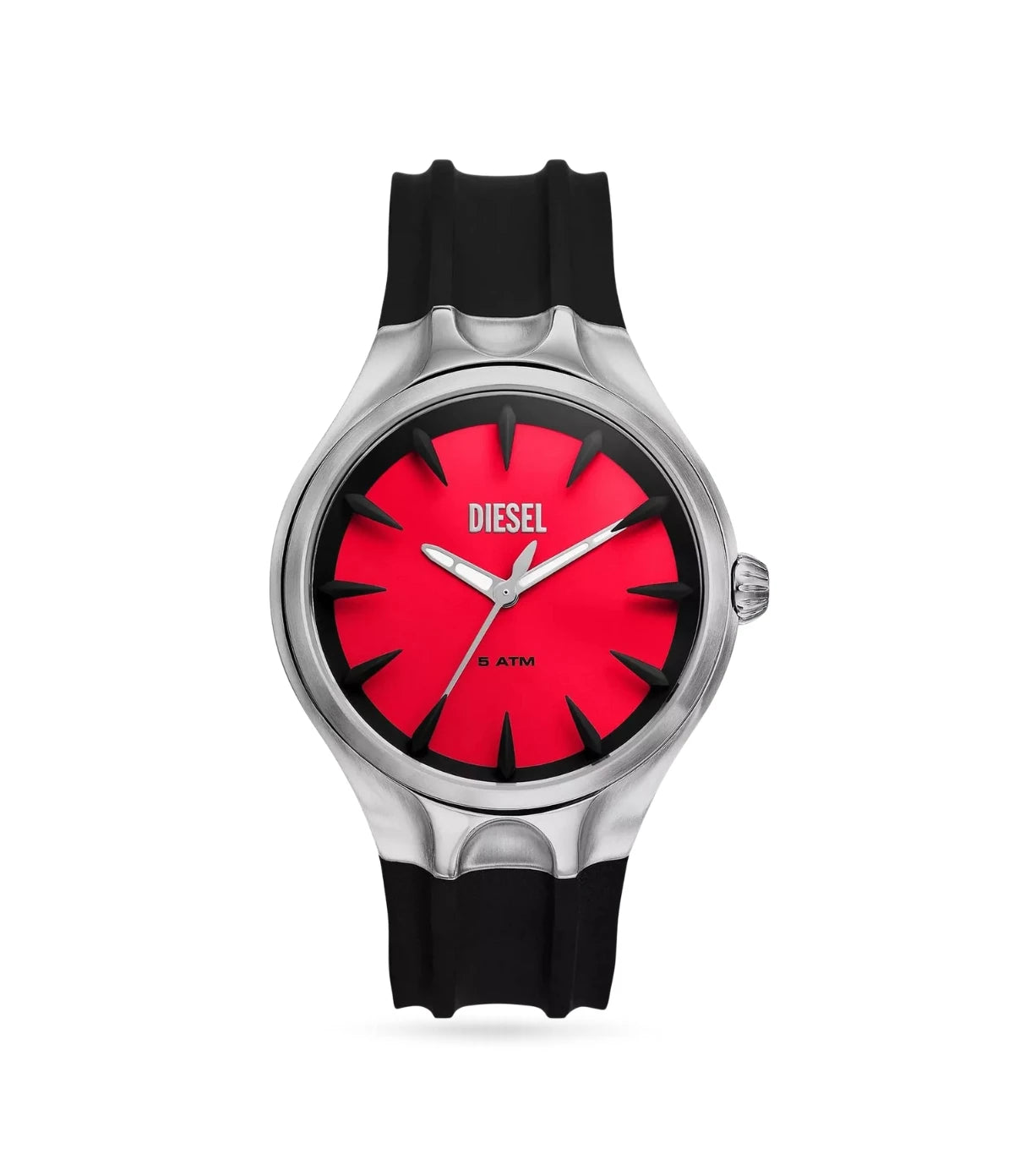 Diesel Streamline Red Dial Watch DZ2202 front view - men's 44mm stainless steel watch with red sunray dial, available in Sri Lanka at Time Vault