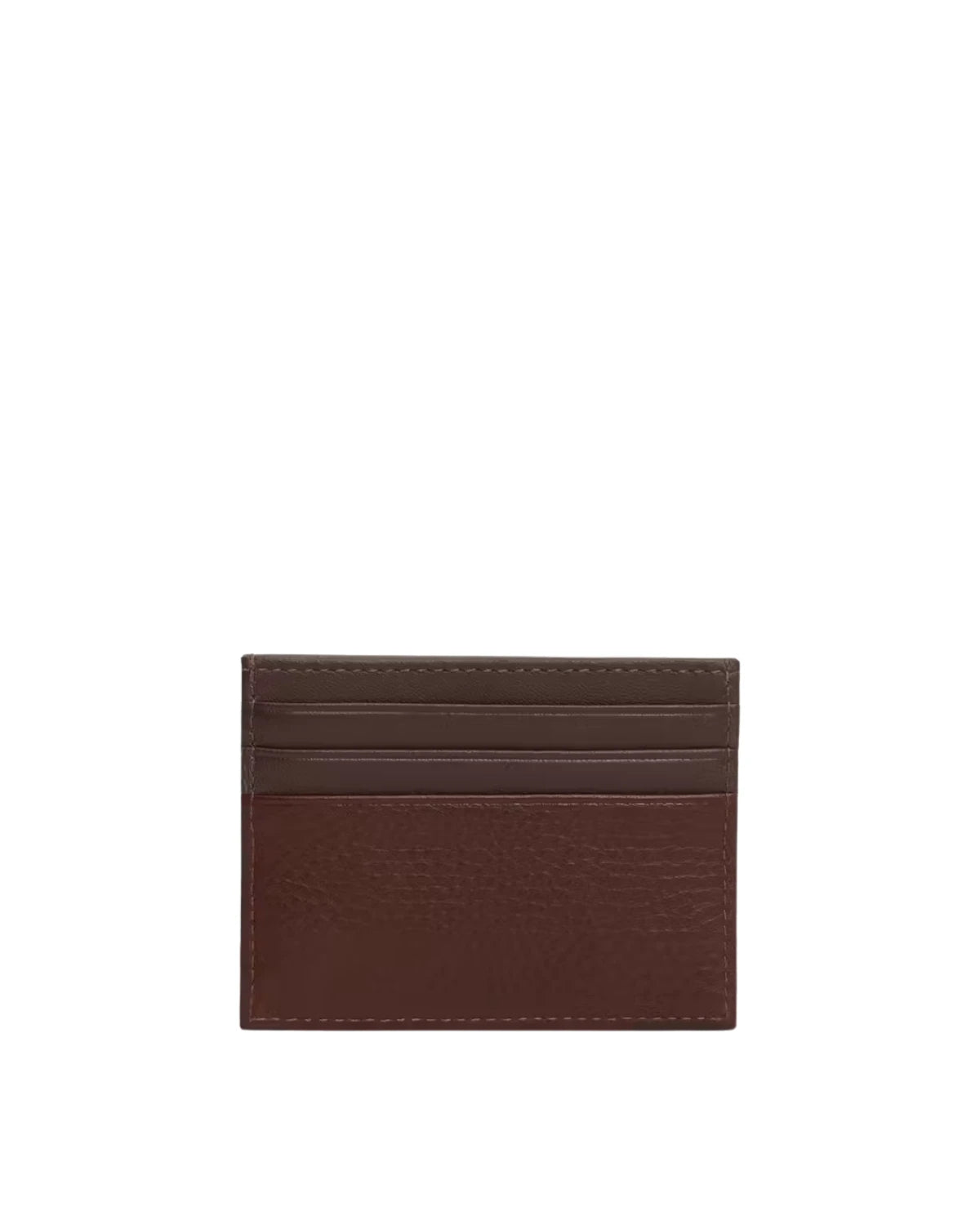 Back view of the Tommy Hilfiger Premium Leather Logo Credit Card Holder AM0AM12764GB8 in cognac showing pebble grain and smooth leather panelling